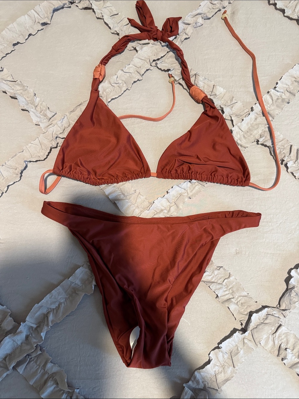 NWOT Amanda Batula Swim Rust Red Triangle Bikini Set